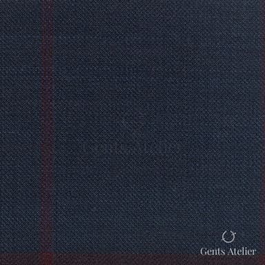 Костюмная ткань Marzoni 723 - 001 / 1200 — Тёмно-синий / Бордовый, меланж, 100% шерсть
