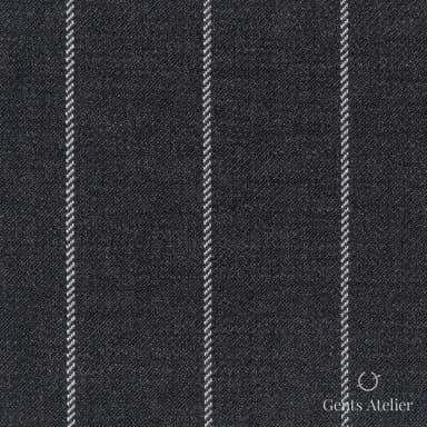 Костюмная ткань Marzoni 723 - 004 / 1200 — Антрацит / Белый, полоса, 100% шерсть
