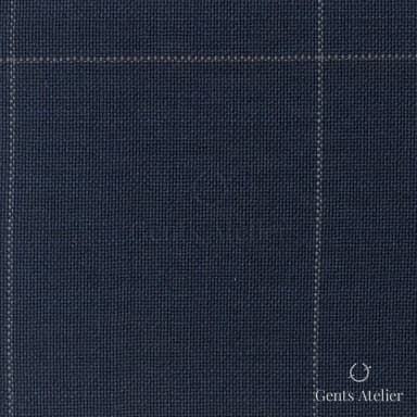 Костюмная ткань Marzoni 723 - 007 / 1200 — Тёмно-синий, оконная клетка, 100% шерсть