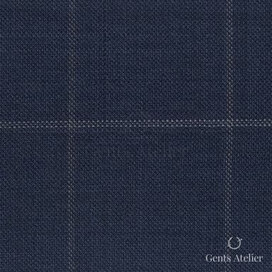 Костюмная ткань Marzoni 723 - 024 / 1200 — Тёмно-синий, оконная клетка, 100% шерсть
