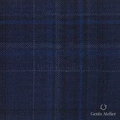 Костюмная ткань Marzoni 600 - 423 / 900 — Синий, оконная клетка, 100% шерсть