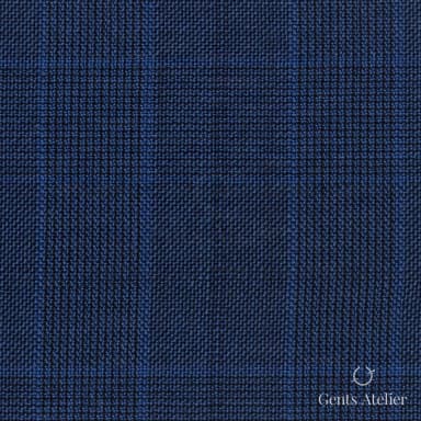 Костюмная ткань Marzoni 606 - 295 / 800 — Синий, оконная клетка, 100% шерсть