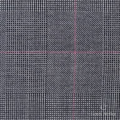 Костюмная ткань Marzoni 606 - 308 / 800 — Серый / Pink, оконная клетка, 100% шерсть