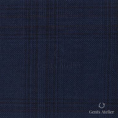 Костюмная ткань Marzoni 609 - 845 — Тёмно-синий, оконная клетка, 100% шерсть