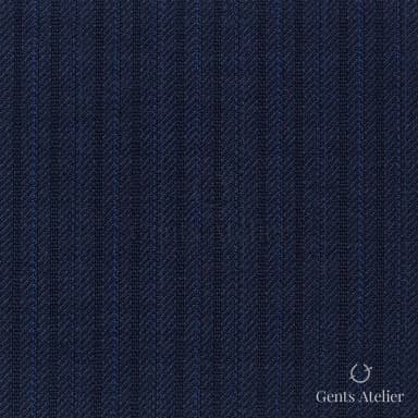 Костюмная ткань Marzoni 609 - 849 / 1000 — Тёмно-синий, полоса, 100% шерсть