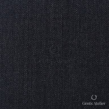 Костюмная ткань Marzoni 609 - 862 / 1000 — Антрацит, ёлочка, 100% шерсть