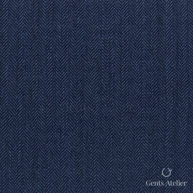 Костюмная ткань Marzoni 609 - 864 / 1000 — Синий, ёлочка, 100% шерсть