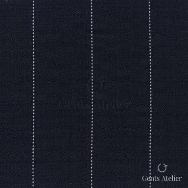 Костюмная ткань Marzoni 621 - 017 / 800 — Тёмно-синий / Белый, полоса, 100% шерсть