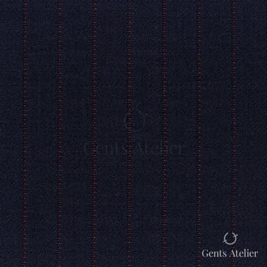 Костюмная ткань Marzoni 621 - 038 / 800 — Тёмно-синий / Красный, полоса, 100% шерсть