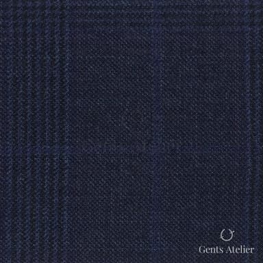 Костюмная ткань Marzoni 621 - 090 / 900 — Тёмно-синий, оконная клетка, 100% шерсть