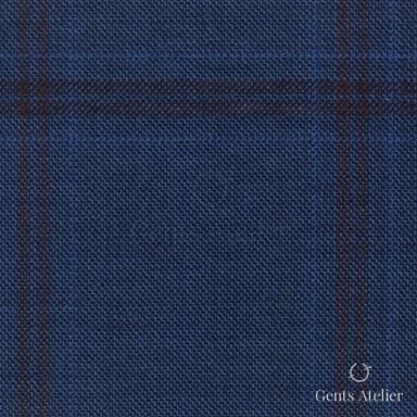 Костюмная ткань Marzoni 631 - 056 / 900 — Синий, оконная клетка, 100% шерсть