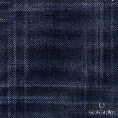 Костюмная ткань Marzoni 651 - 781 / 1000 — Синий, оконная клетка, 100% шерсть