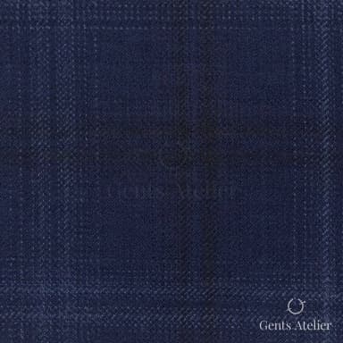 Костюмная ткань Marzoni 600 - 296 / 900 — Тёмно-синий, оконная клетка, 100% шерсть
