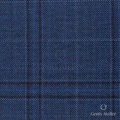 Костюмная ткань Marzoni 600 - 324 / 900 — Синий, клетка, 100% шерсть