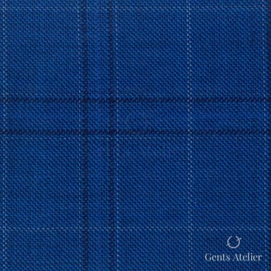 Костюмная ткань Marzoni 600 - 326 / 900 — Синий, оконная клетка, 100% шерсть
