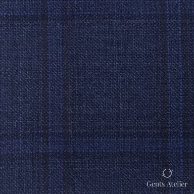 Костюмная ткань Marzoni 600 - 336 / 900 — Синий, оконная клетка, 100% шерсть