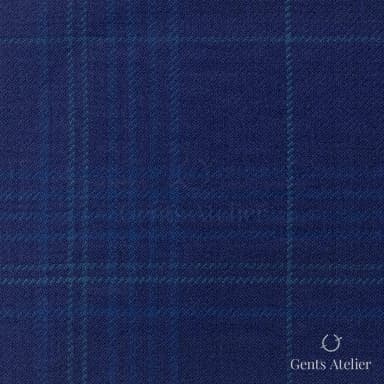 Костюмная ткань Marzoni 600 - 358 / 900 — Синий / Зелёный, оконная клетка, 100% шерсть
