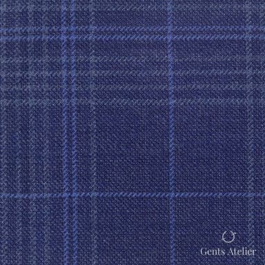 Костюмная ткань Marzoni 600 - 360 / 900 — Фиолетовый, оконная клетка, 100% шерсть