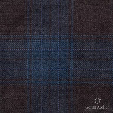 Костюмная ткань Marzoni 600 - 378 / 900 — Коричневый / Teal, оконная клетка, 100% шерсть