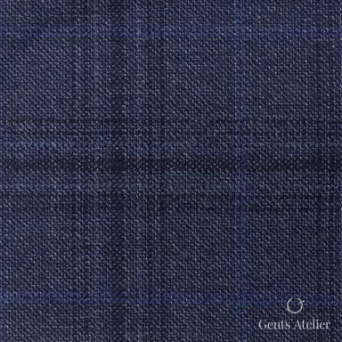 Костюмная ткань Marzoni 600 - 385 / 900 — Синий, оконная клетка, 100% шерсть