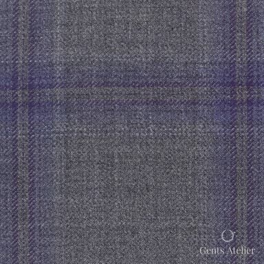 Костюмная ткань Marzoni 600 - 391 / 900 — Бордовый / Синий, оконная клетка, 100% шерсть