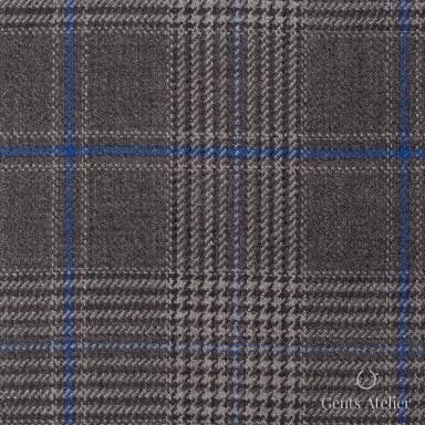 Костюмная ткань Marzoni 600 - 404 / 900 — Серый / Синий, гусиная лапка, 100% шерсть