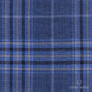 Костюмная ткань Marzoni 600 - 408 / 900 — Синий / Серый, клетка, 100% шерсть