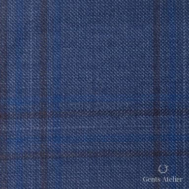 Костюмная ткань Marzoni 600 - 432 / 900 — Синий / Коричневый, оконная клетка, 100% шерсть
