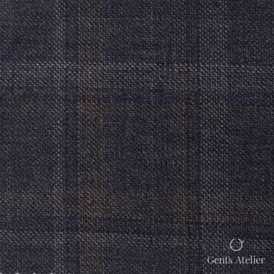 Костюмная ткань Marzoni 600 - 435 / 900 — Серый / Коричневый, оконная клетка, 100% шерсть
