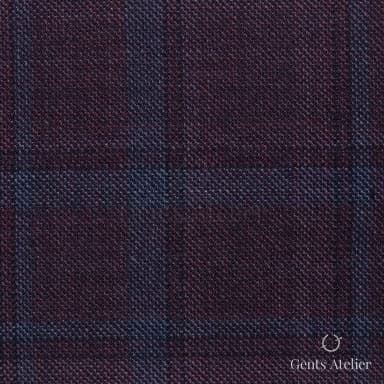Костюмная ткань Marzoni 600 - 437 / 900 — Бордовый / Зелёный, оконная клетка, 100% шерсть