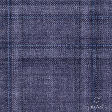 Костюмная ткань Marzoni 600 - 441 / 900 — Lavender / Голубой, оконная клетка, 100% шерсть