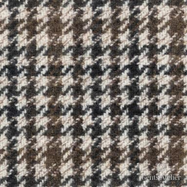 Костюмная ткань Marzoni 601 - 842 / 1200 — Коричневый / Бежевый / Dark Olive, гусиная лапка, 90% шерсть, 10% кашемир
