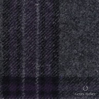Костюмная ткань Marzoni 641 - 006 / 900 — Фиолетовый / Серый, оконная клетка, 100% шерсть