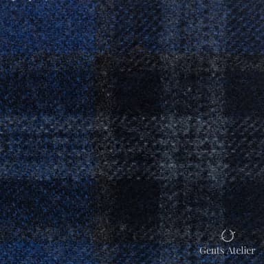 Костюмная ткань Marzoni 641 - 056 / 900 — Синий, оконная клетка, 100% шерсть