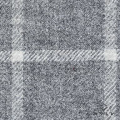 Костюмная ткань Marzoni 641 - 147 / 900 — Серый / Белый, оконная клетка, 100% шерсть