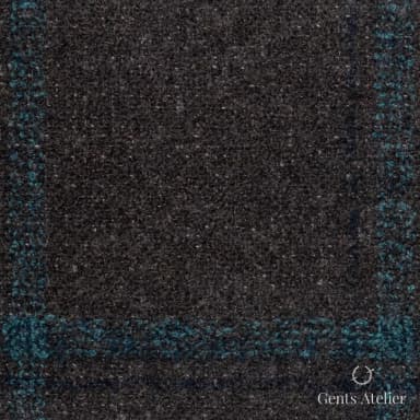 Костюмная ткань Marzoni 641 - 149 / 1000 — Коричневый / Teal / Тёмно-синий, оконная клетка, 45% шерсть, 41% хлопок, 14% полиамид