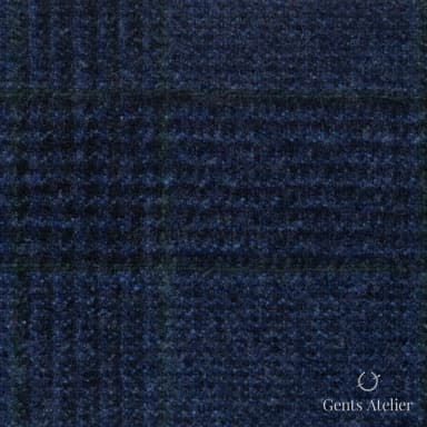 Костюмная ткань Marzoni 641 - 175 / 1000 — Синий / Зелёный, клетка, 100% шерсть