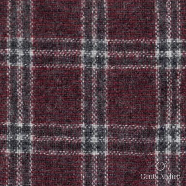 Костюмная ткань Marzoni 651 - 645 / 1200 — Бордовый / Зелёный, клетка, 100% шерсть