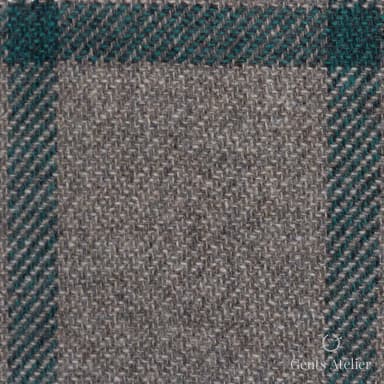 Костюмная ткань Marzoni 651 - 669 / 1200 — Тауп / Зелёный, оконная клетка, 90% шерсть, 10% кашемир