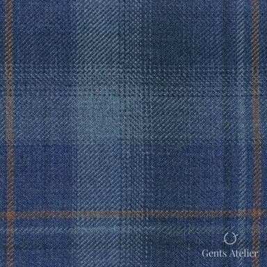 Костюмная ткань Marzoni 600 - 459 / 900 — Синий / Горчичный, виндоупейн, 100% шерсть