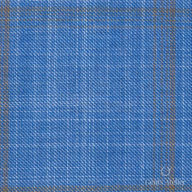 Костюмная ткань Marzoni 600 - 464 / 1000 — Голубой / Бежевый, виндоупейн, 100% шерсть