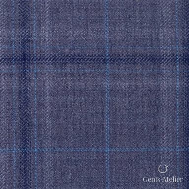 Костюмная ткань Marzoni 600 - 466 / 1000 — Фиолетовый / Голубой, виндоупейн, 100% шерсть