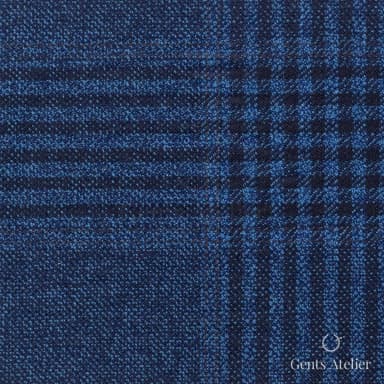 Костюмная ткань Marzoni 600 - 482 / 1000 — Синий / Тёмно-синий, виндоупейн, 100% шерсть