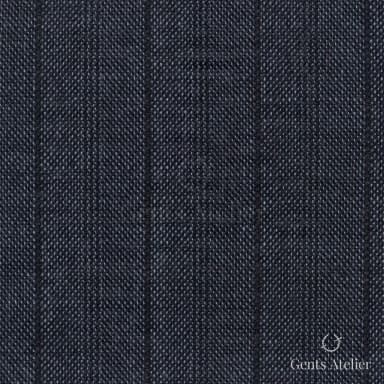 Костюмная ткань Marzoni 602 - 087 / 700 — Тёмно-синий / Чёрный, в полоску, 100% шерсть