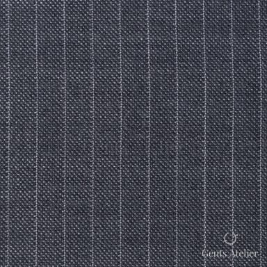 Костюмная ткань Marzoni 602 - 991 / 900 — Угольно-серый / Белый, в полоску, 55% шерсть, 45% Silk