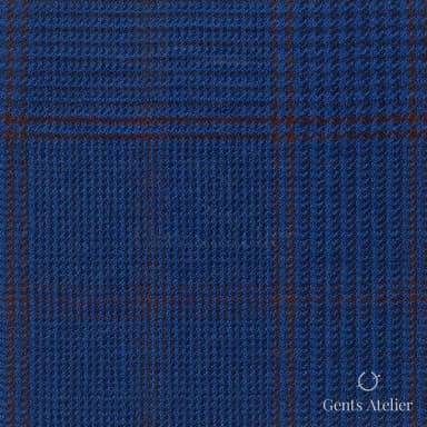 Костюмная ткань Marzoni 609 - 037 / 900 — Синий / Кирпичный, в клетку, 100% шерсть