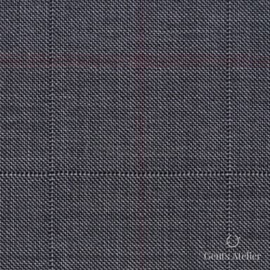 Костюмная ткань Marzoni 609 - 476 / 900 — Серый / Красный, виндоупейн, 100% шерсть