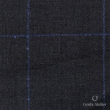Костюмная ткань Marzoni 609 - 792 / 1000 — Серый / Синий, виндоупейн, 100% шерсть