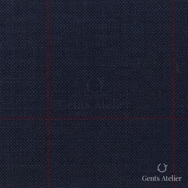 Костюмная ткань Marzoni 609 - 856 / 1000 — Тёмно-синий / Бордовый, виндоупейн, 100% шерсть