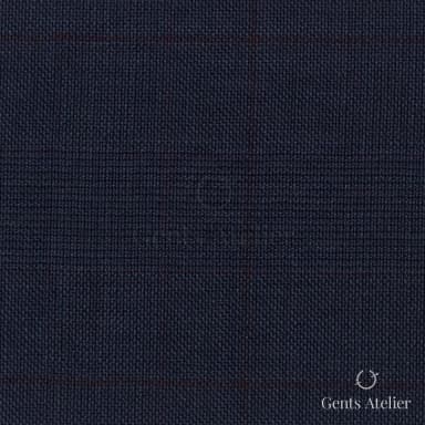 Костюмная ткань Marzoni 609 - 859 / 1000 — Тёмно-синий / Бордовый, виндоупейн, 100% шерсть